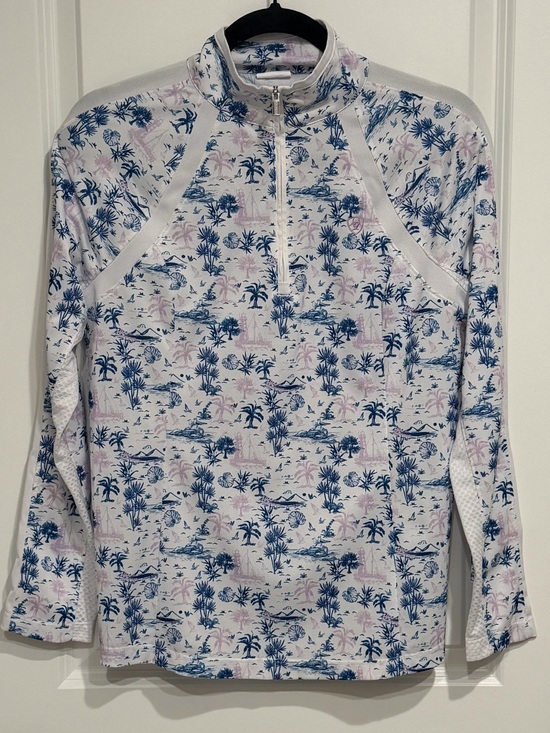 Ariat Tops - Ariat Tek 1/4 Zip Pullover Womens Sunstopper Baselayer Sailboats Beach Print